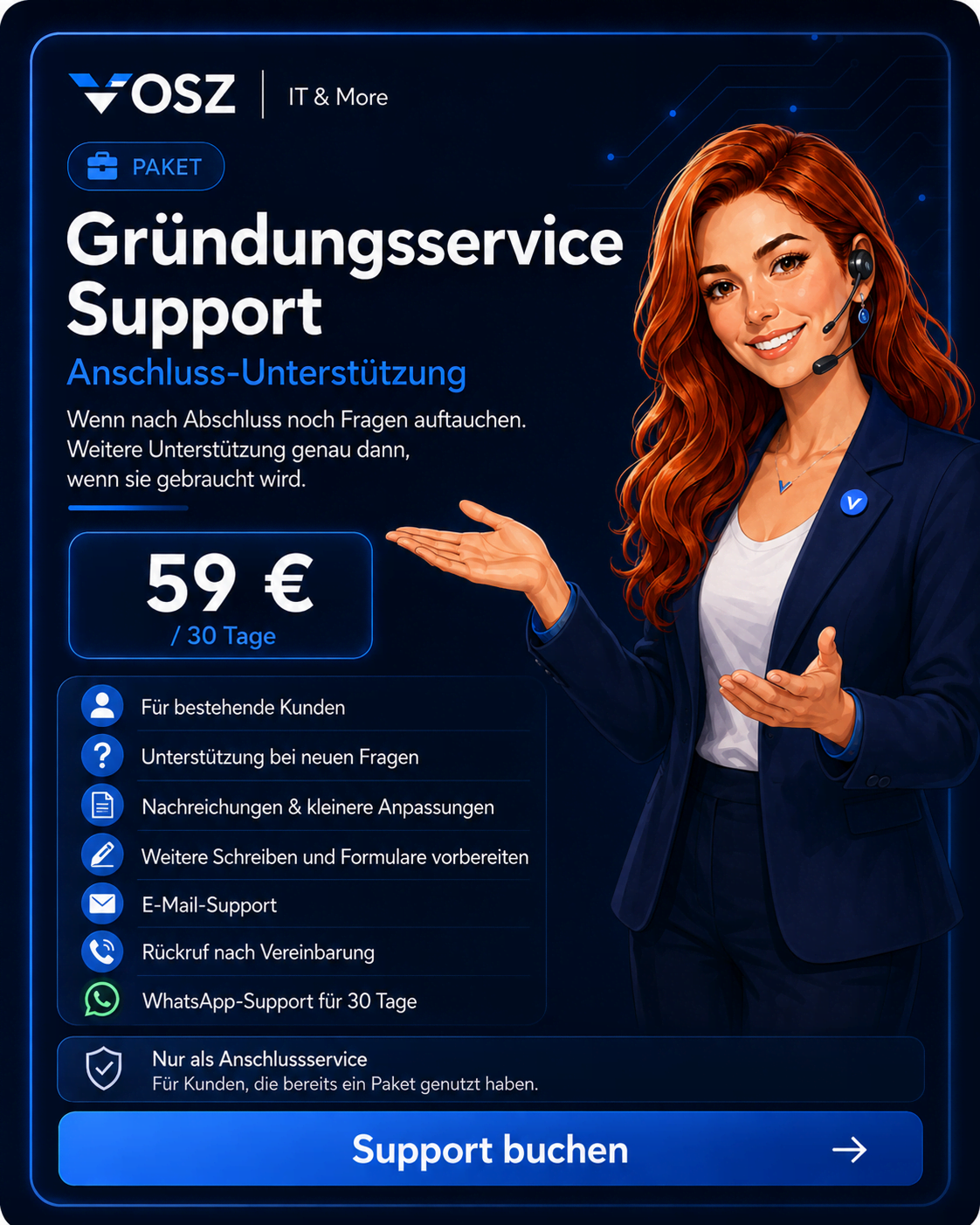 Gründungsservice Support von VOSZ IT & More